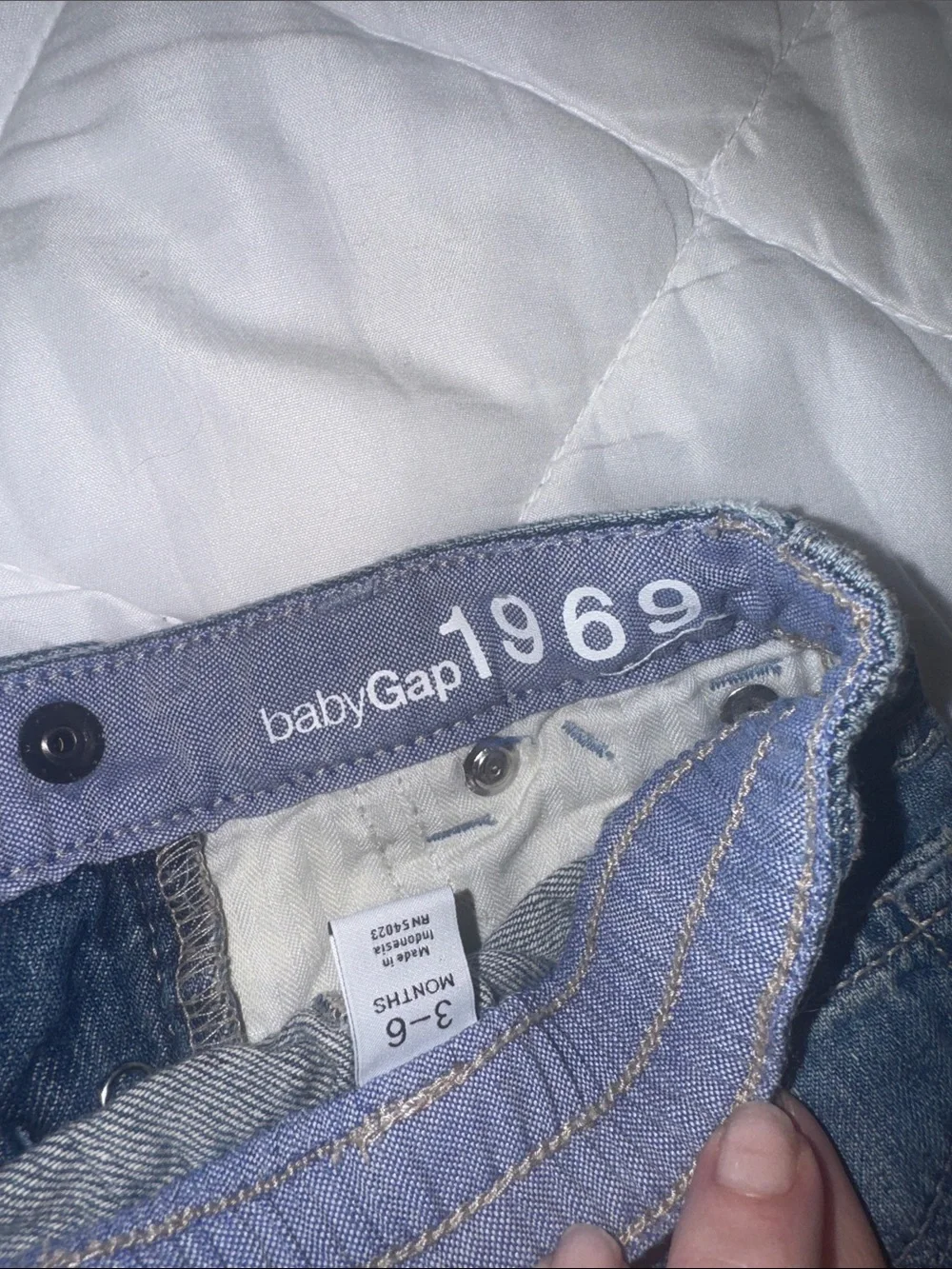GAP Dark Blue Denim Jeans with White Floral Appliqué